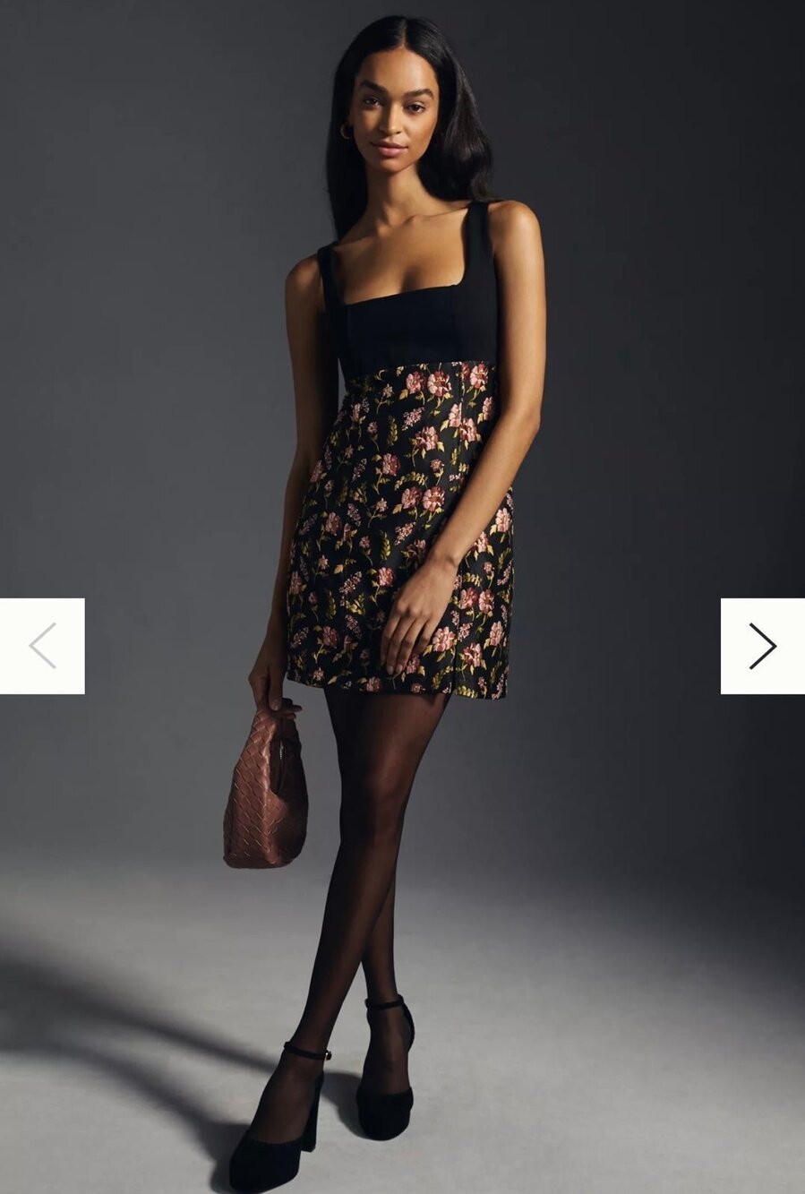 NWT❤️Anthro Maeve Square-Neck Brocade Mini Dress sz10P
